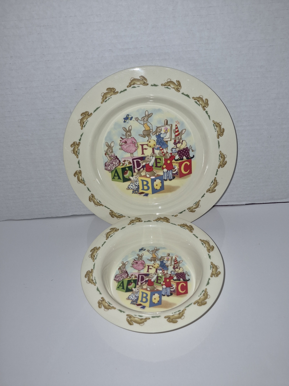 Vintage Royal Doulton Bunnykins melamine children's Plate And Bowl Set